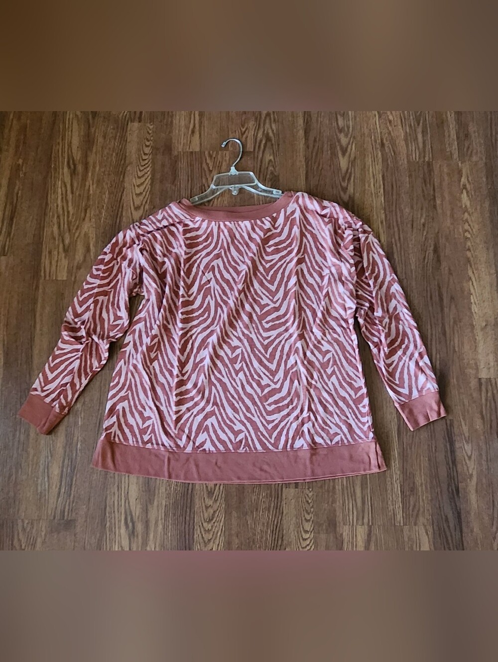 Wonderly Pink Zebra Print Pullover Sweatshirt